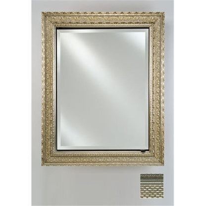 Afina Signature 17" x 30" Elegance Antique Silver	Recessed Reversible Hinged Single Door Medicine Cabinet With Beveled Edge Mirror
