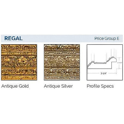 Afina Signature 17" x 30" Regal Antique Gold Recessed Reversible Hinged Single Door Medicine Cabinet With Beveled Edge Mirror