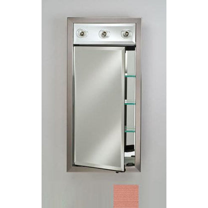 Afina Signature 17" x 30" Soho Brushed Bronze Recessed Left Hinged Single Door Medicine Cabinet With Contemporary Lights