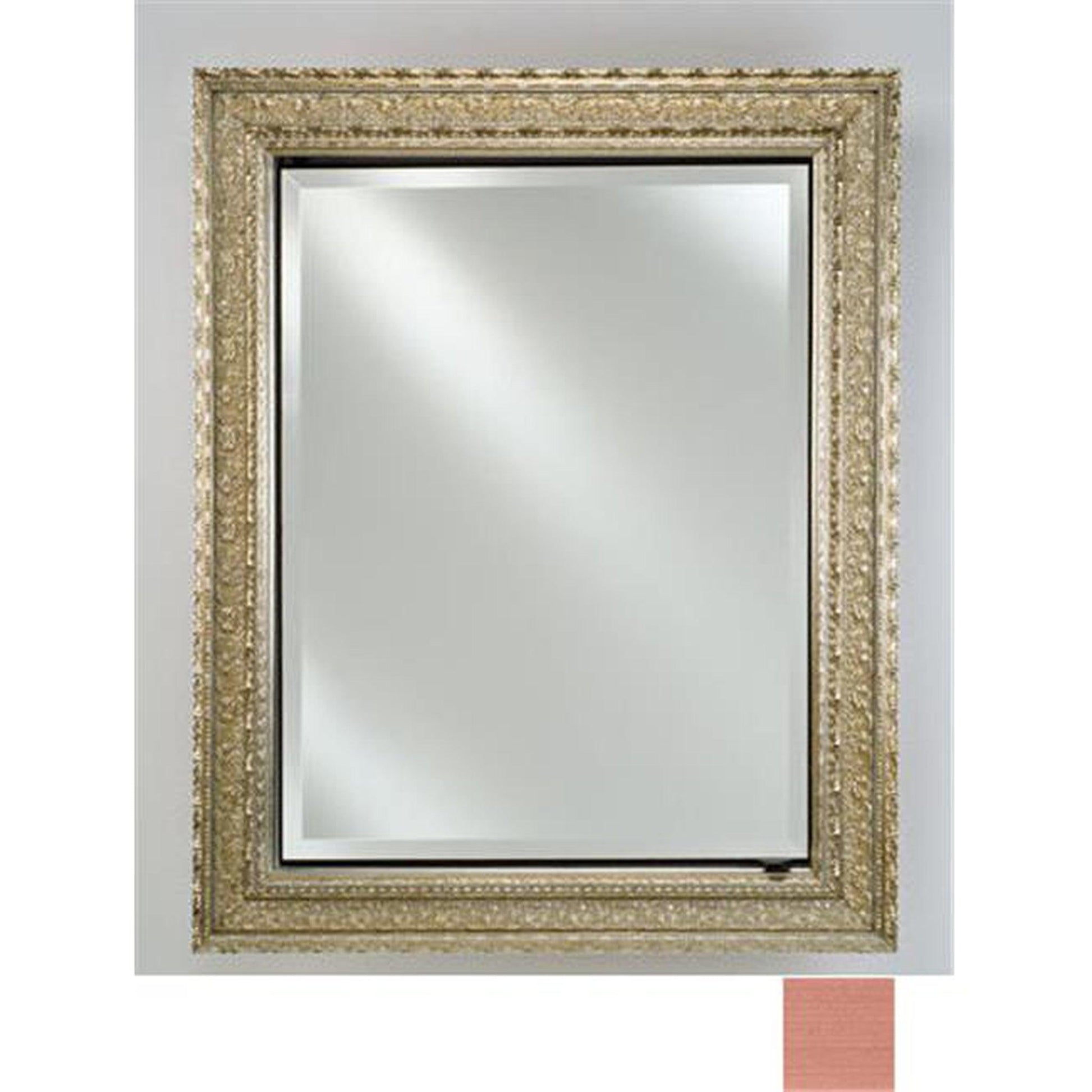 Afina Signature 17" x 30" Soho Brushed Bronze Recessed Reversible Hinged Single Door Medicine Cabinet With Beveled Edge Mirror