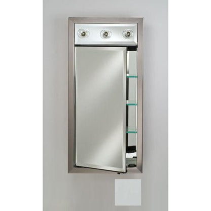 Afina Signature 17" x 30" Soho Satin White Recessed Left Hinged Single Door Medicine Cabinet With Contemporary Lights