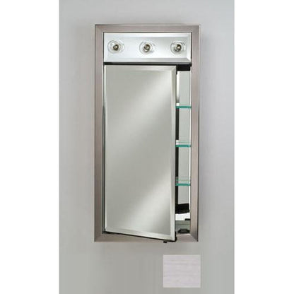 Afina Signature 17" x 30" Soho Stainless Recessed Left Hinged Single Door Medicine Cabinet With Contemporary Lights