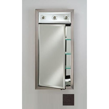 Afina Signature 17" x 30" Tribeca Espresso Recessed Left Hinged Single Door Medicine Cabinet With Contemporary Lights