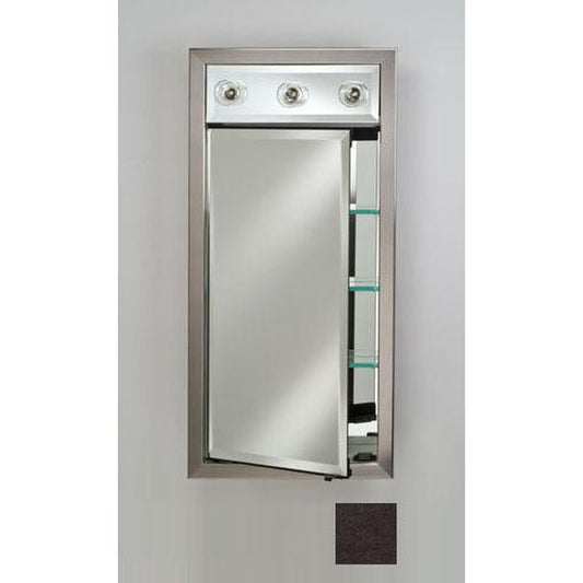 Afina Signature 17" x 30" Tribeca Espresso Recessed Right Hinged Single Door Medicine Cabinet With Contemporary Lights