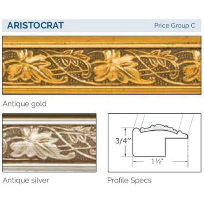 Afina Signature 17" x 34" Aristocrat Antique Gold Recessed Right Hinged Single Door Medicine Cabinet With Contemporary Lights