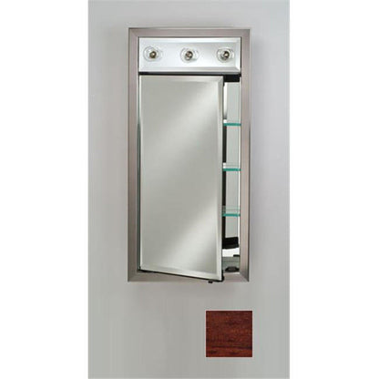 Afina Signature 17" x 34" Arlington Cherry Recessed Left Hinged Single Door Medicine Cabinet With Contemporary Lights