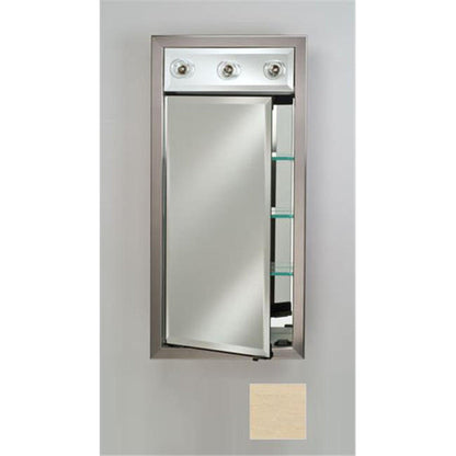 Afina Signature 17" x 34" Arlington Pickled Recessed Left Hinged Single Door Medicine Cabinet With Contemporary Lights