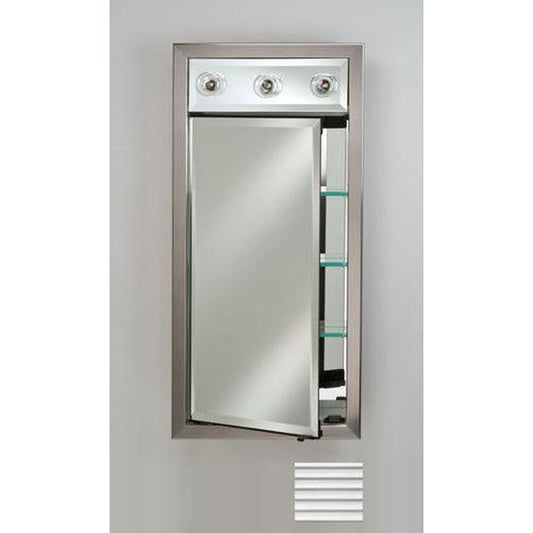 Afina Signature 17" x 34" Soho Fluted Chrome Recessed Left Hinged Single Door Medicine Cabinet With Contemporary Lights