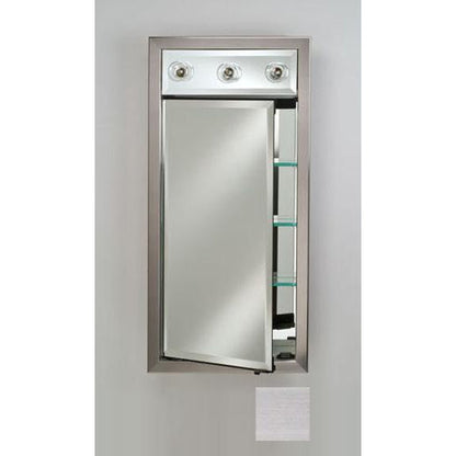 Afina Signature 17" x 34" Soho Stainless Recessed Left Hinged Single Door Medicine Cabinet With Contemporary Lights