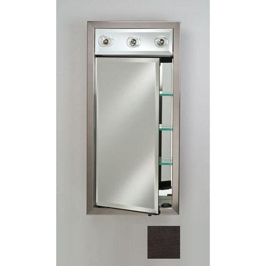 Afina Signature 17" x 34" Tribeca Espresso Recessed Left Hinged Single Door Medicine Cabinet With Contemporary Lights