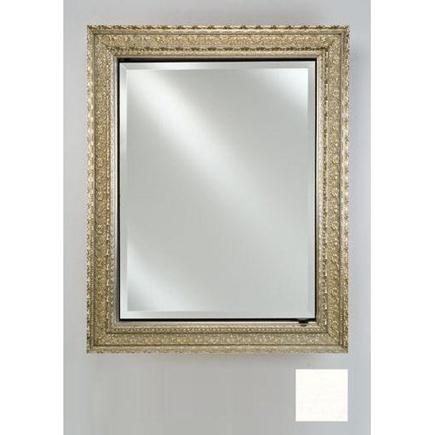 Afina Signature 17" x 36" Arlington White Recessed Reversible Hinged Single Door Medicine Cabinet With Beveled Edge Mirror