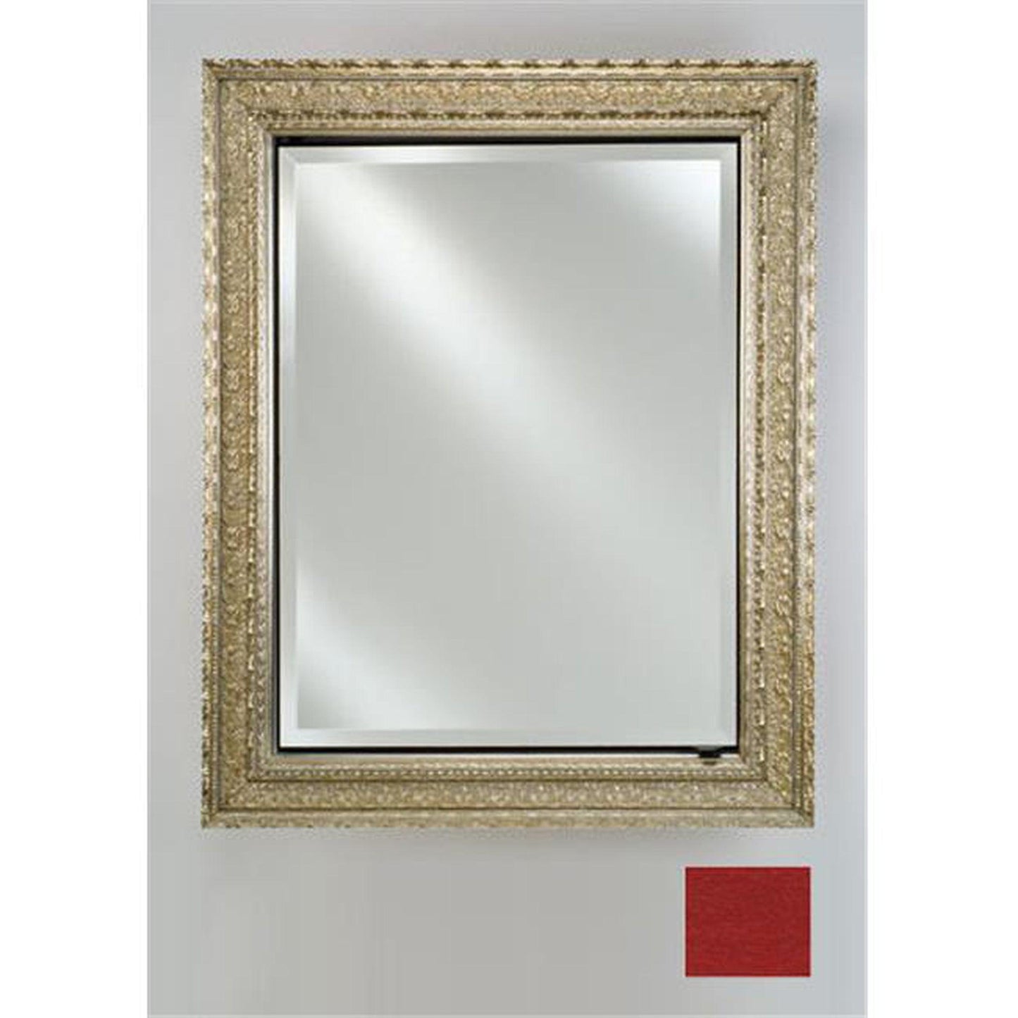 Afina Signature 17" x 36" Colorgrain Red Recessed Reversible Hinged Single Door Medicine Cabinet With Beveled Edge Mirror