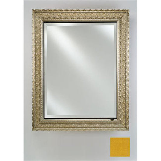 Afina Signature 17" x 36" Colorgrain Yellow Recessed Reversible Hinged Single Door Medicine Cabinet With Beveled Edge Mirror