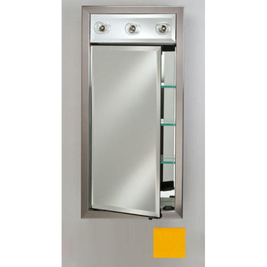 Afina Signature 17" x 40" Colorgrain Yellow Recessed Left Hinged Single Door Medicine Cabinet With Contemporary Lights
