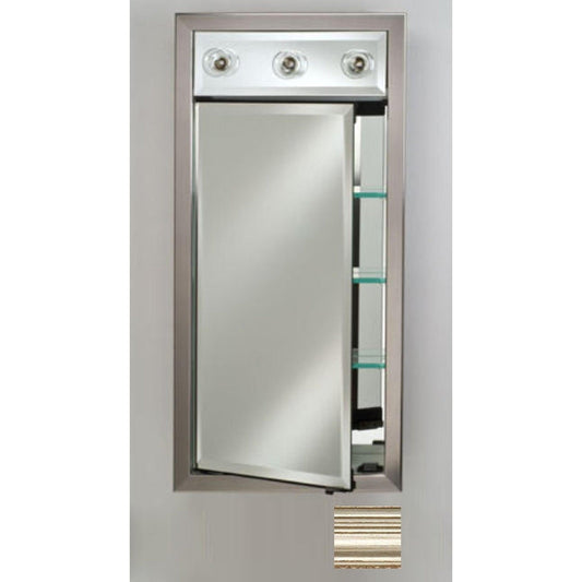 Afina Signature 17" x 40" Parisian Antique Silver Recessed Right Hinged Single Door Medicine Cabinet With Contemporary Lights