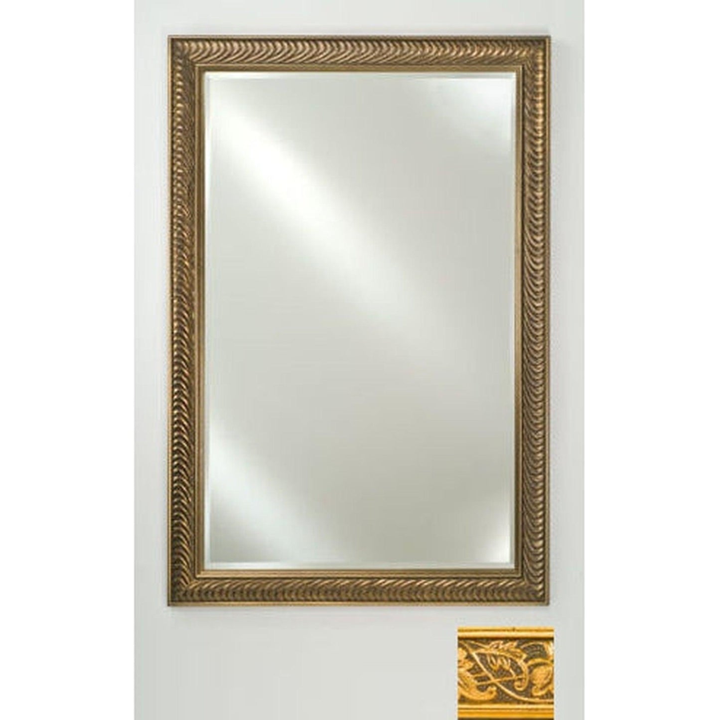 Afina Signature 20" x 26" Aristocrat Antique Gold Framed Mirror With Beveled Edge