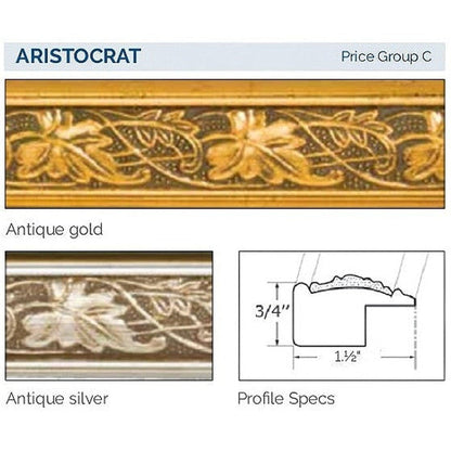 Afina Signature 20" x 26" Aristocrat Antique Gold Recessed Reversible Hinged Single Door Medicine Cabinet With Beveled Edge Mirror