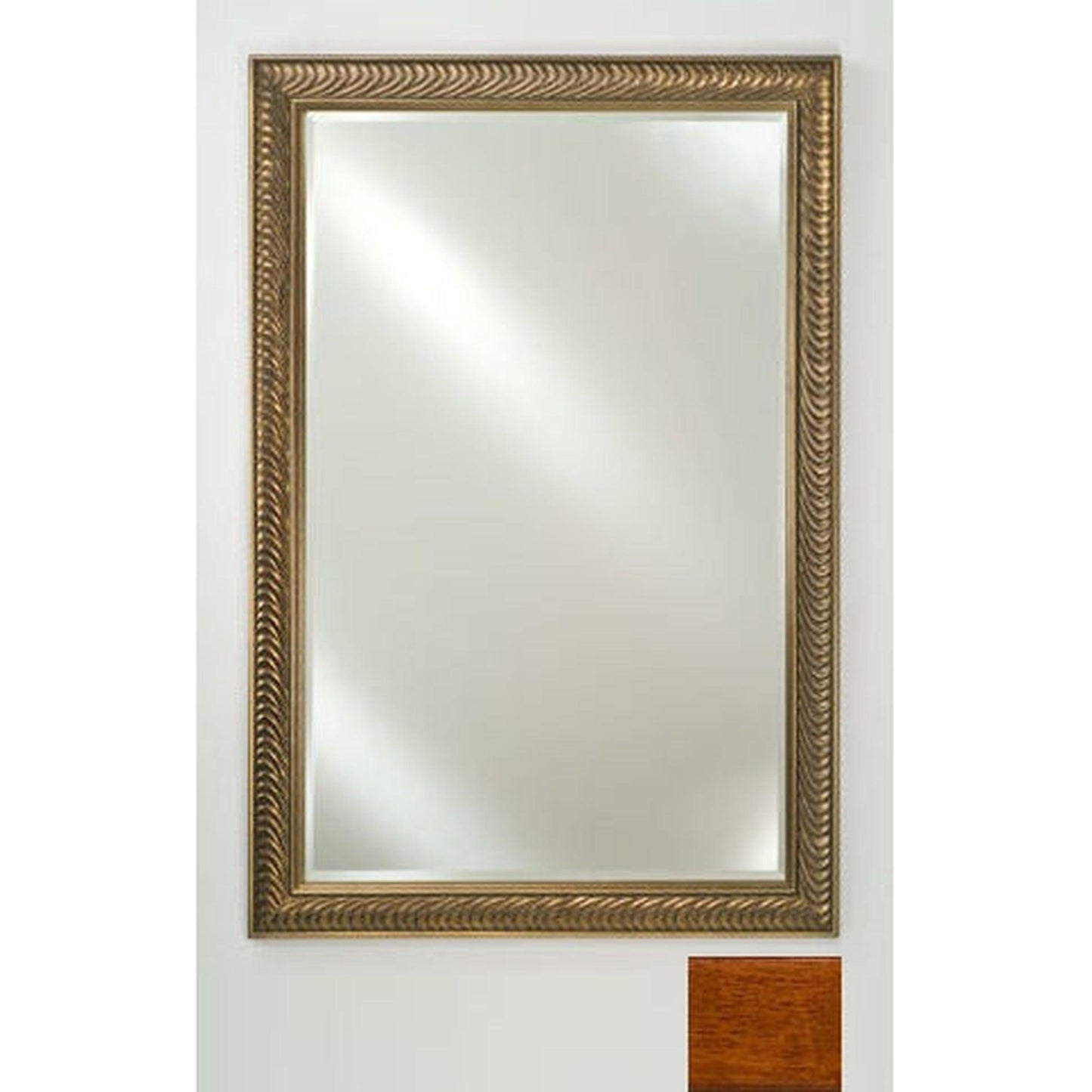 Afina Signature 20" x 26" Arlington Honey Framed Mirror With Beveled Edge