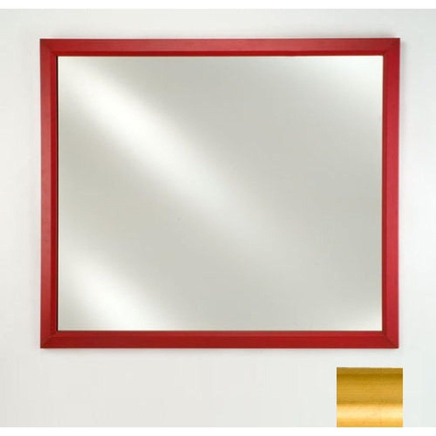 Afina Signature 20" x 26" Brushed Satin Gold Framed Mirror With Plain Edge