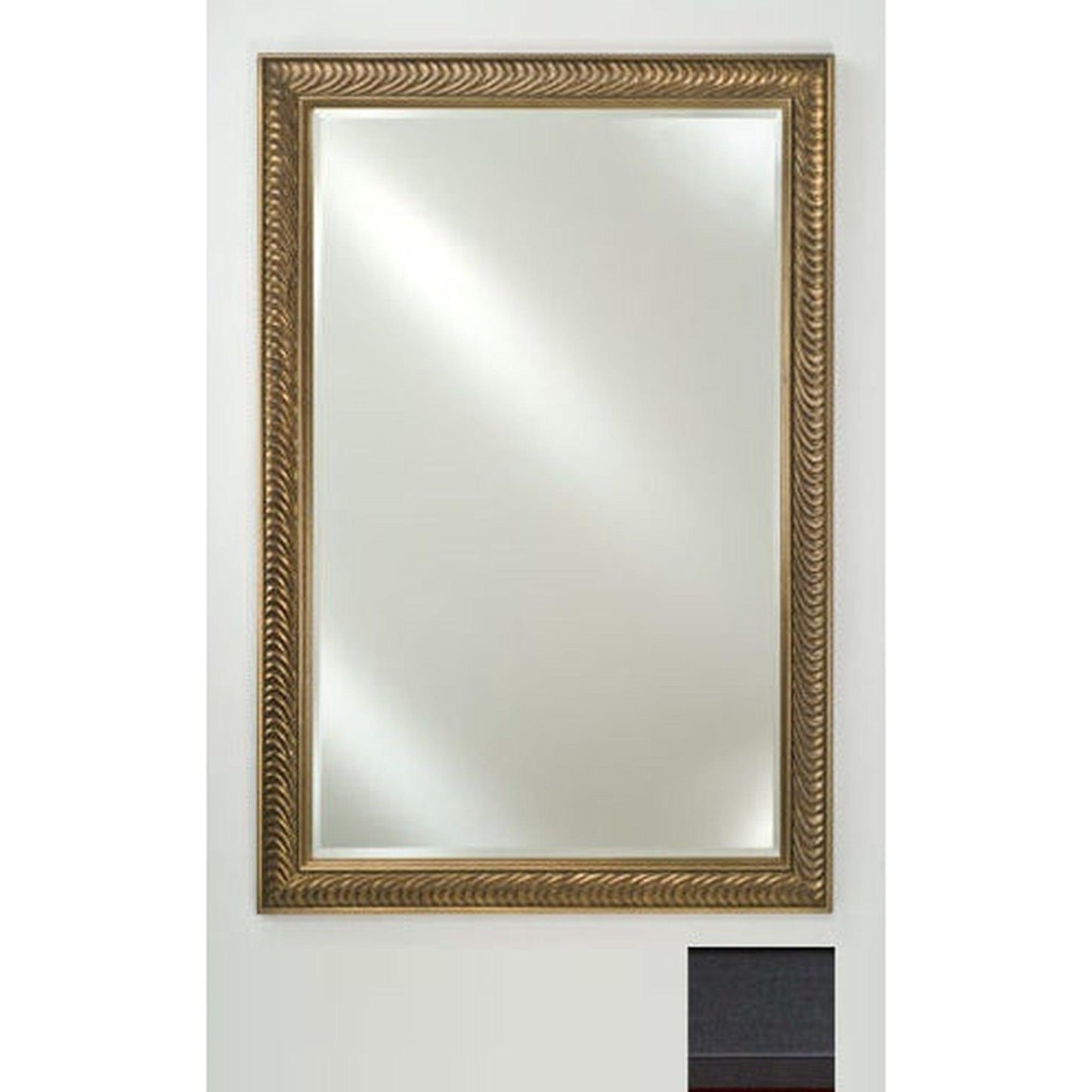 Afina Signature 20" x 26" Colorgrain Black Framed Mirror With Beveled Edge