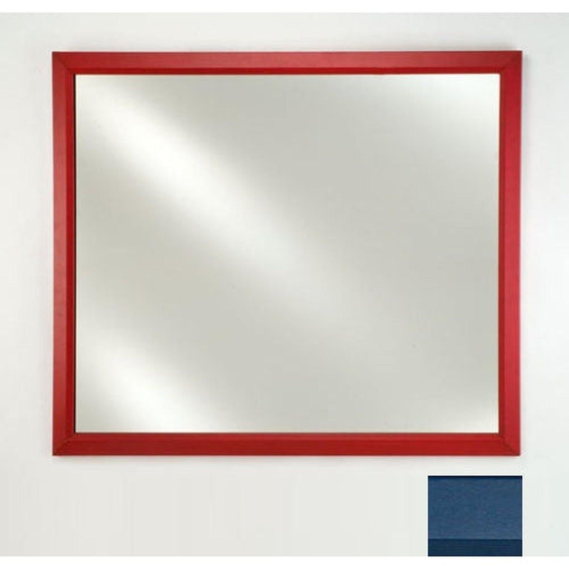 Afina Signature 20" x 26" Colorgrain Blue Framed Mirror With Plain Edge