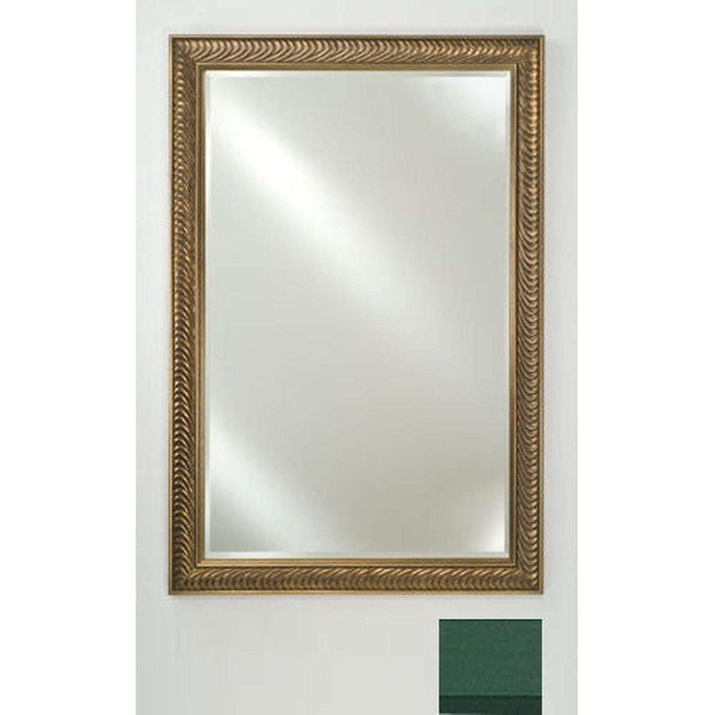 Afina Signature 20" x 26" Colorgrain Green Framed Mirror With Beveled Edge