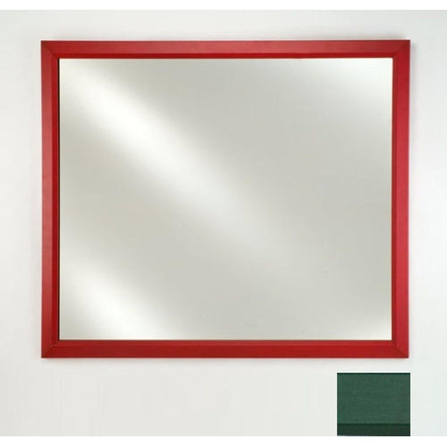 Afina Signature 20" x 26" Colorgrain Green Framed Mirror With Plain Edge