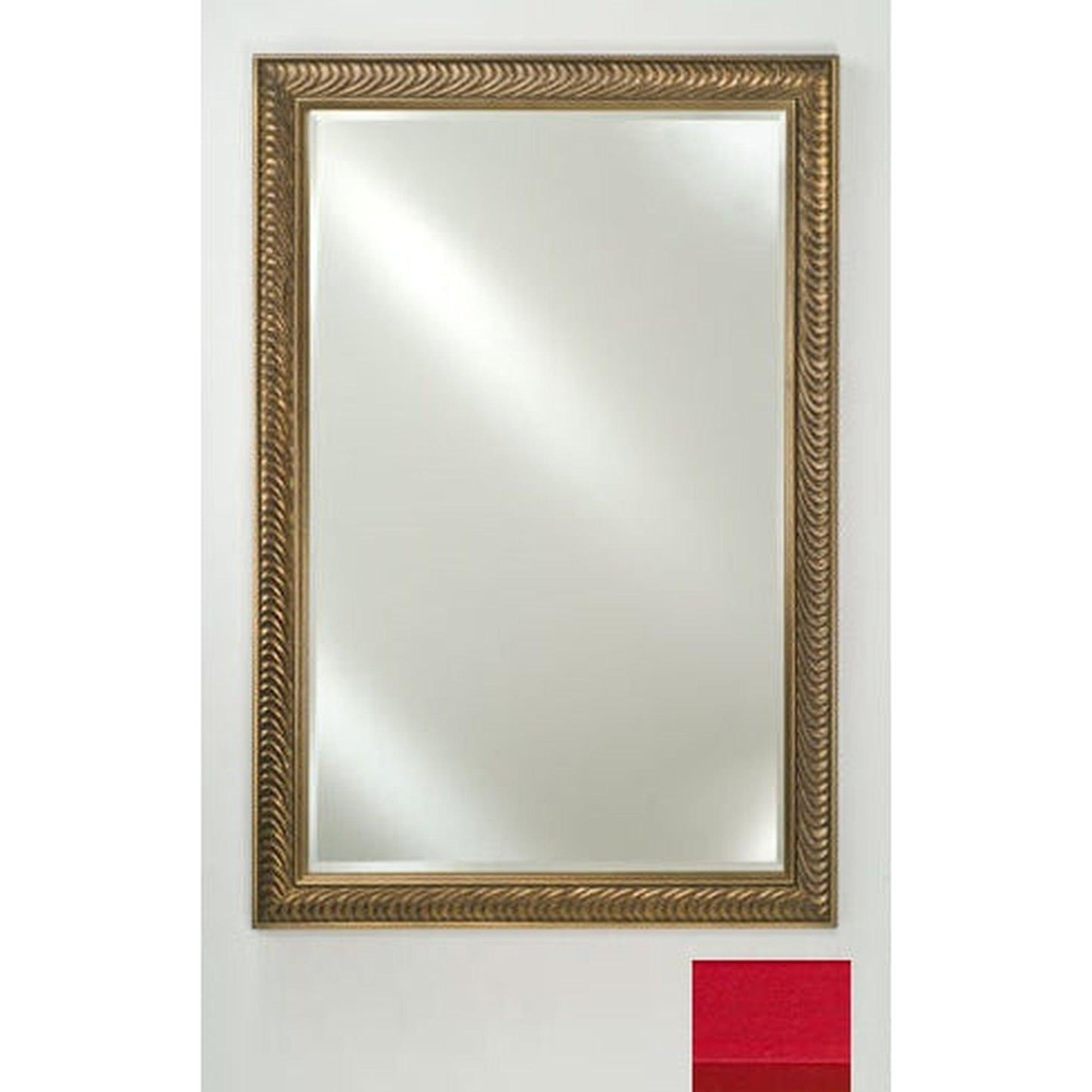 Afina Signature 20" x 26" Colorgrain Red Framed Mirror With Beveled Edge