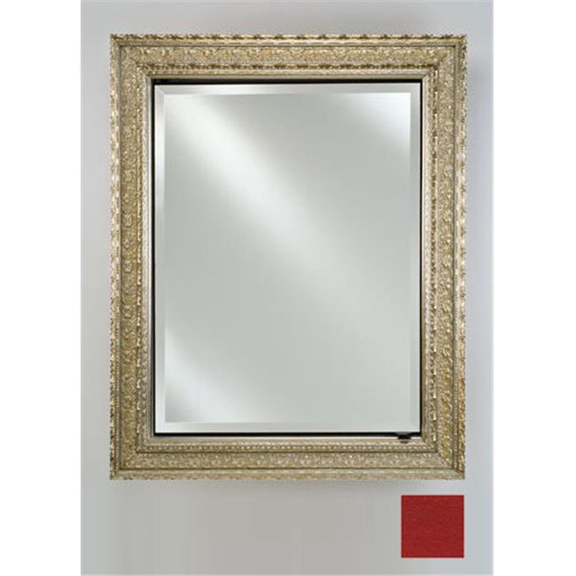 Afina Signature 20" x 26" Colorgrain Red Recessed Reversible Hinged Single Door Medicine Cabinet With Beveled Edge Mirror