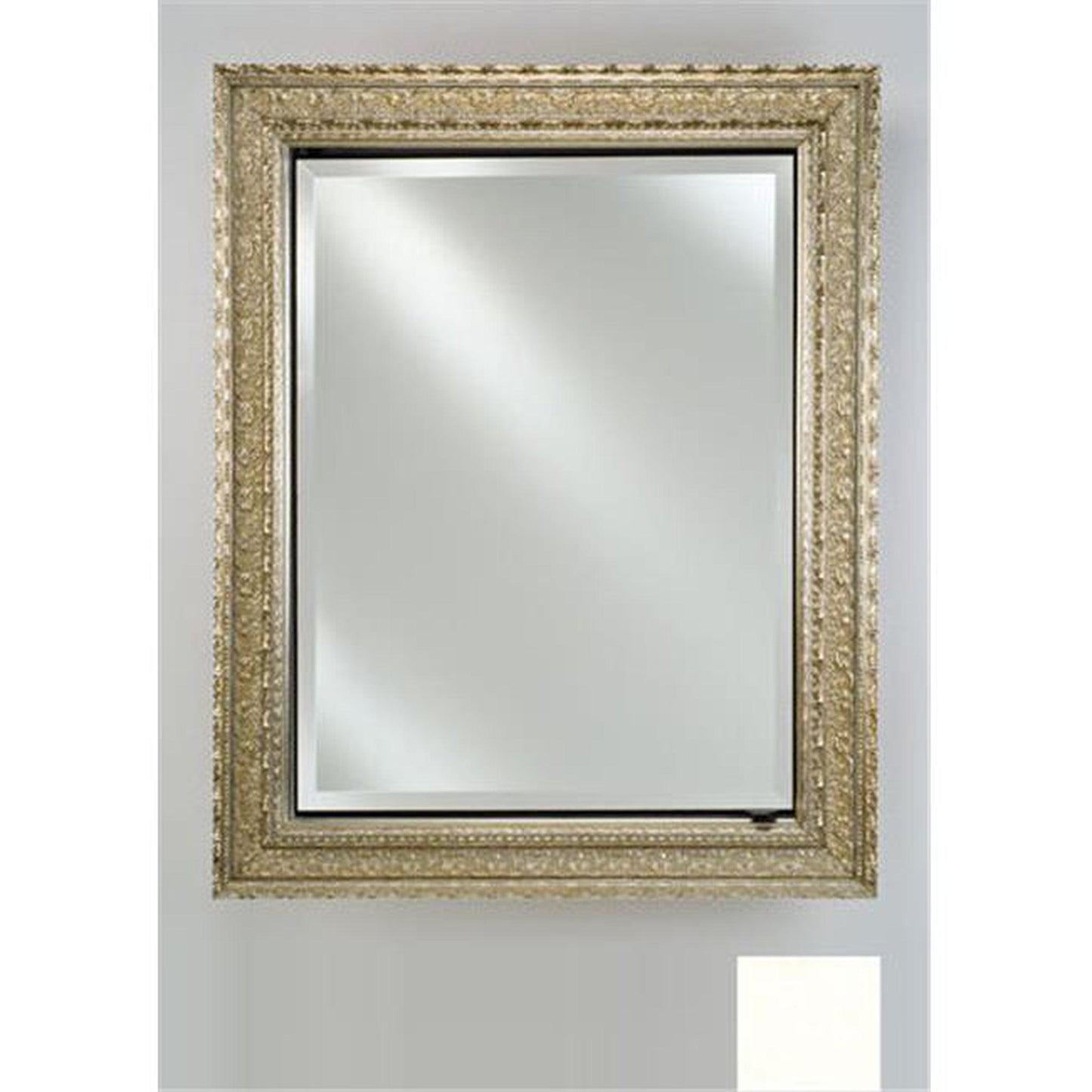 Afina Signature 20" x 26" Colorgrain White Recessed Reversible Hinged Single Door Medicine Cabinet With Beveled Edge Mirror