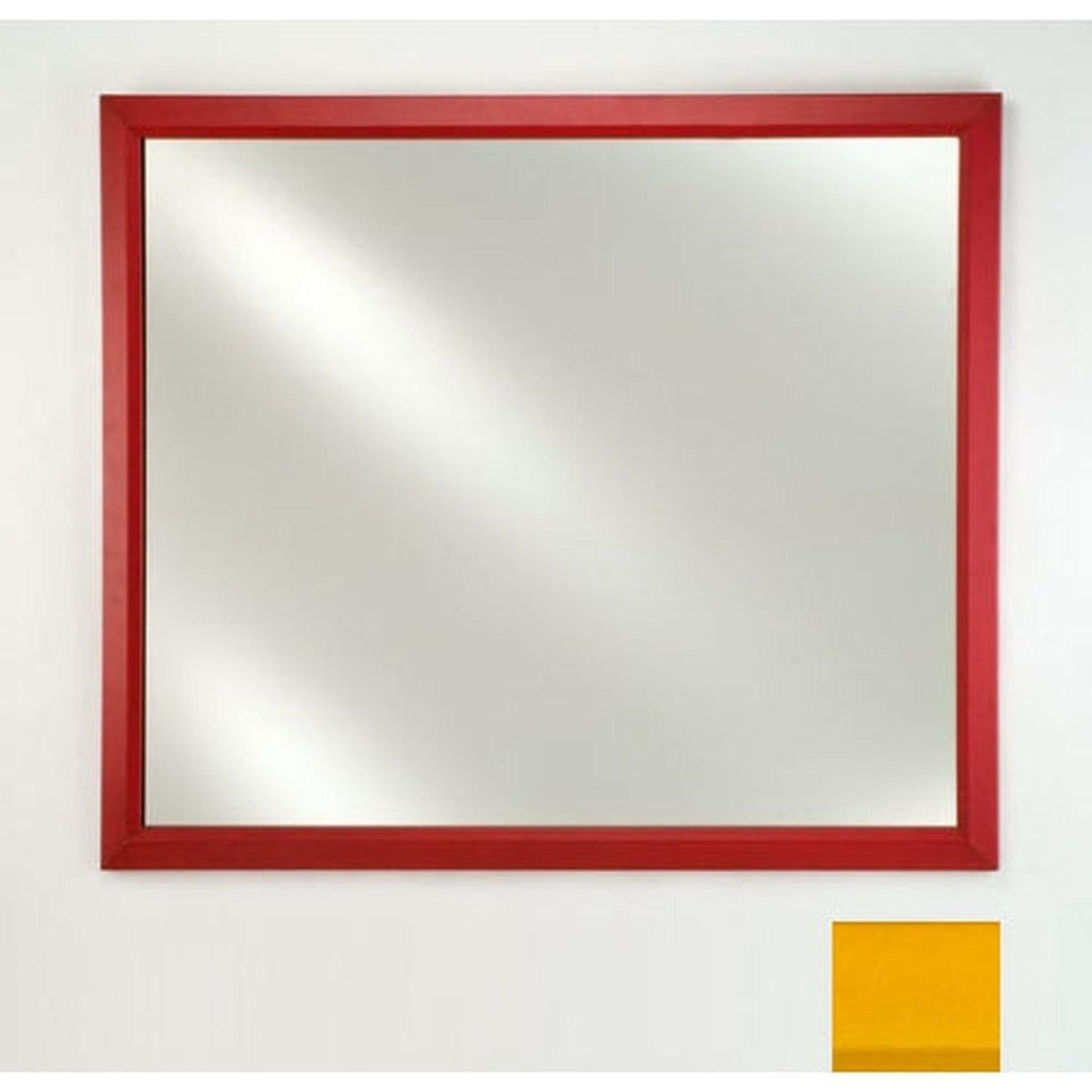 Afina Signature 20" x 26" Colorgrain Yellow Framed Mirror With Plain Edge