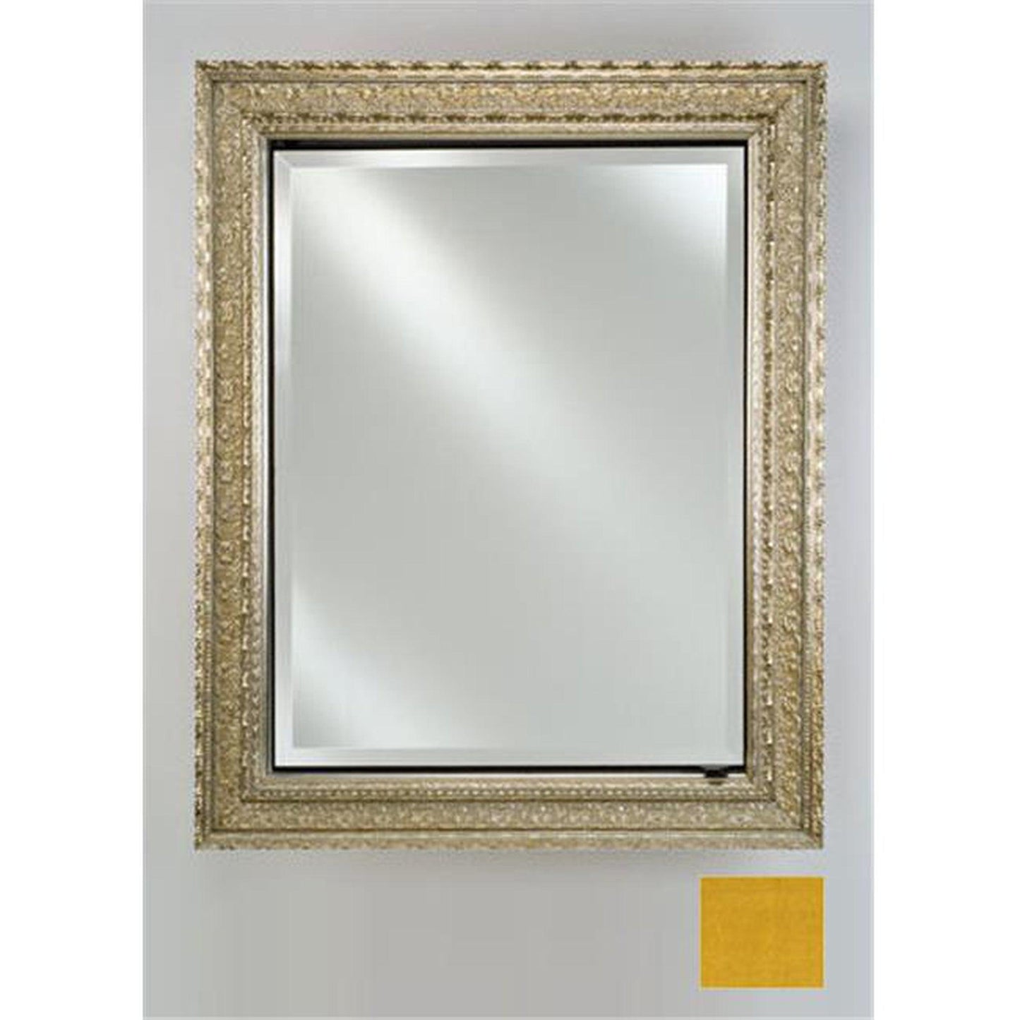 Afina Signature 20" x 26" Colorgrain Yellow Recessed Reversible Hinged Single Door Medicine Cabinet With Beveled Edge Mirror