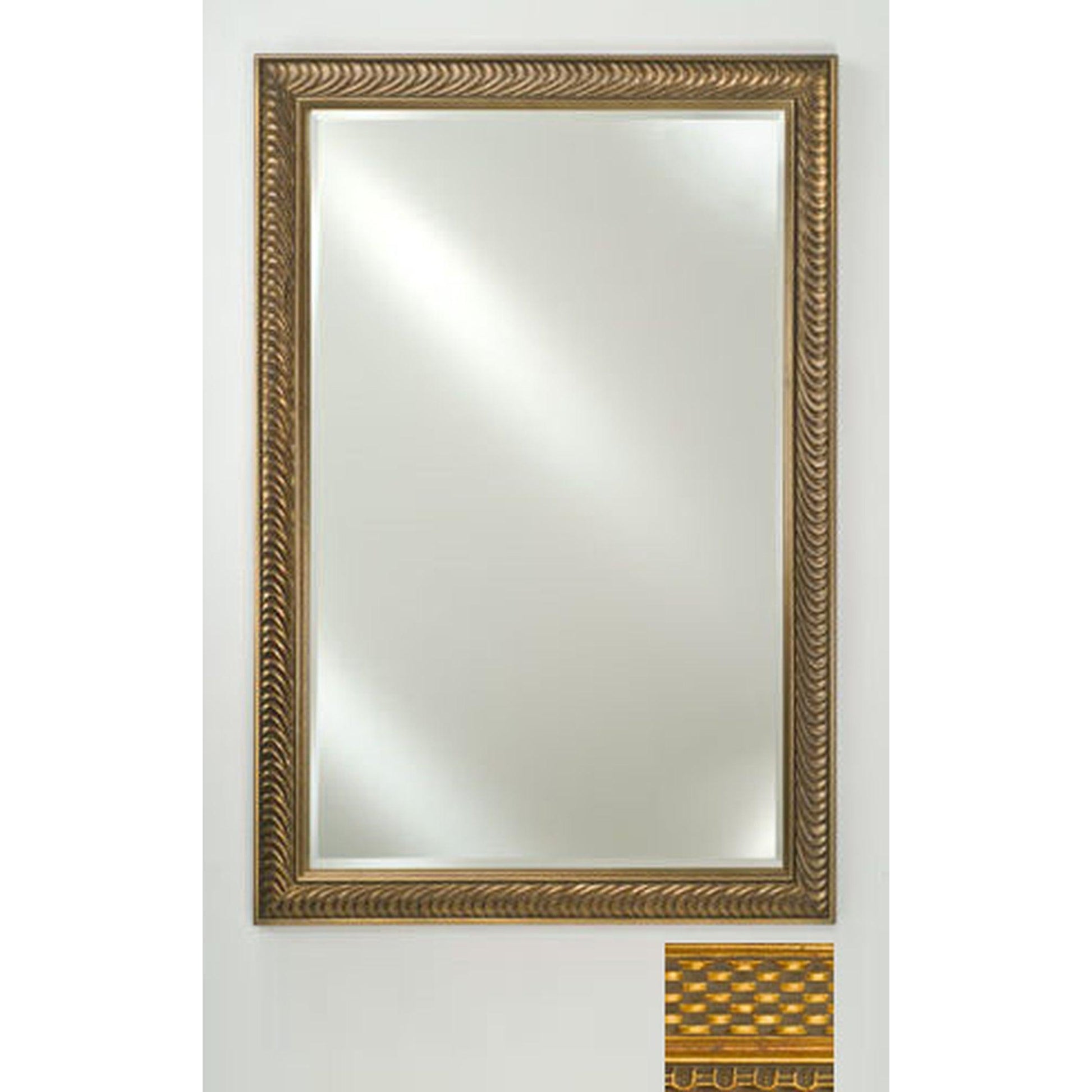 Afina Signature 20" x 26" Elegance Antique Gold Framed Mirror With Beveled Edge