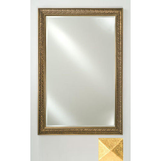 Afina Signature 20" x 26" Meridian Antique Gold With Antique Gold Caps Framed Mirror With Beveled Edge