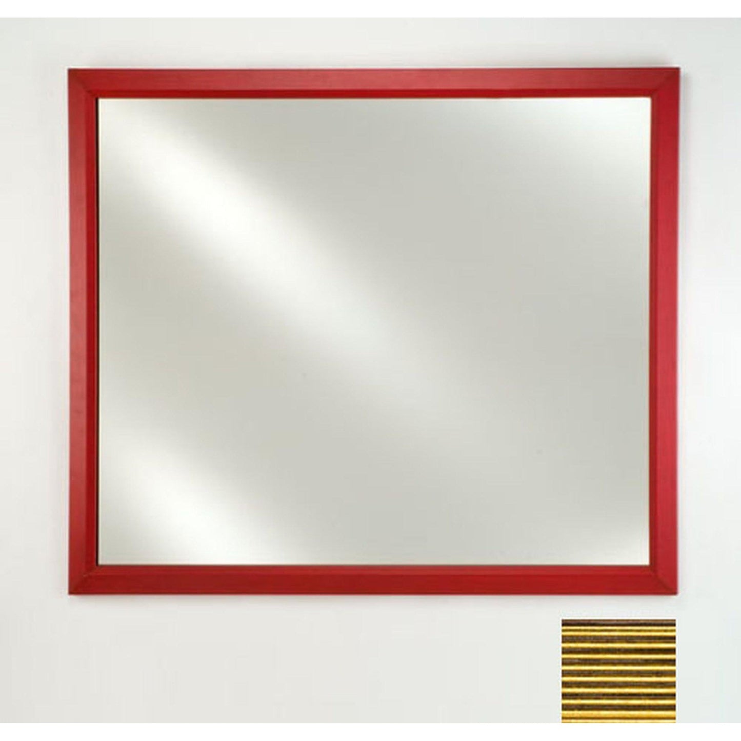 Afina Signature 20" x 26" Meridian Antique Gold With Antique Silver Caps Framed Mirror With Plain Edge
