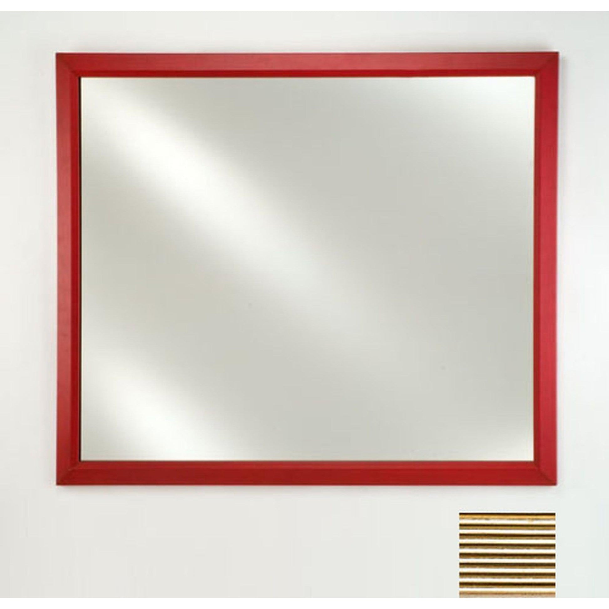 Afina Signature 20" x 26" Meridian Antique Silver With Antique Gold Caps Framed Mirror With Plain Edge