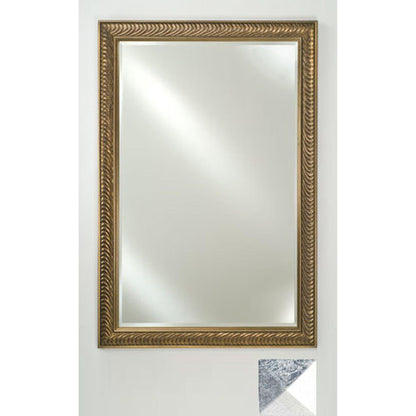 Afina Signature 20" x 26" Meridian Antique Silver With Antique Silver Caps Framed Mirror With Beveled Edge