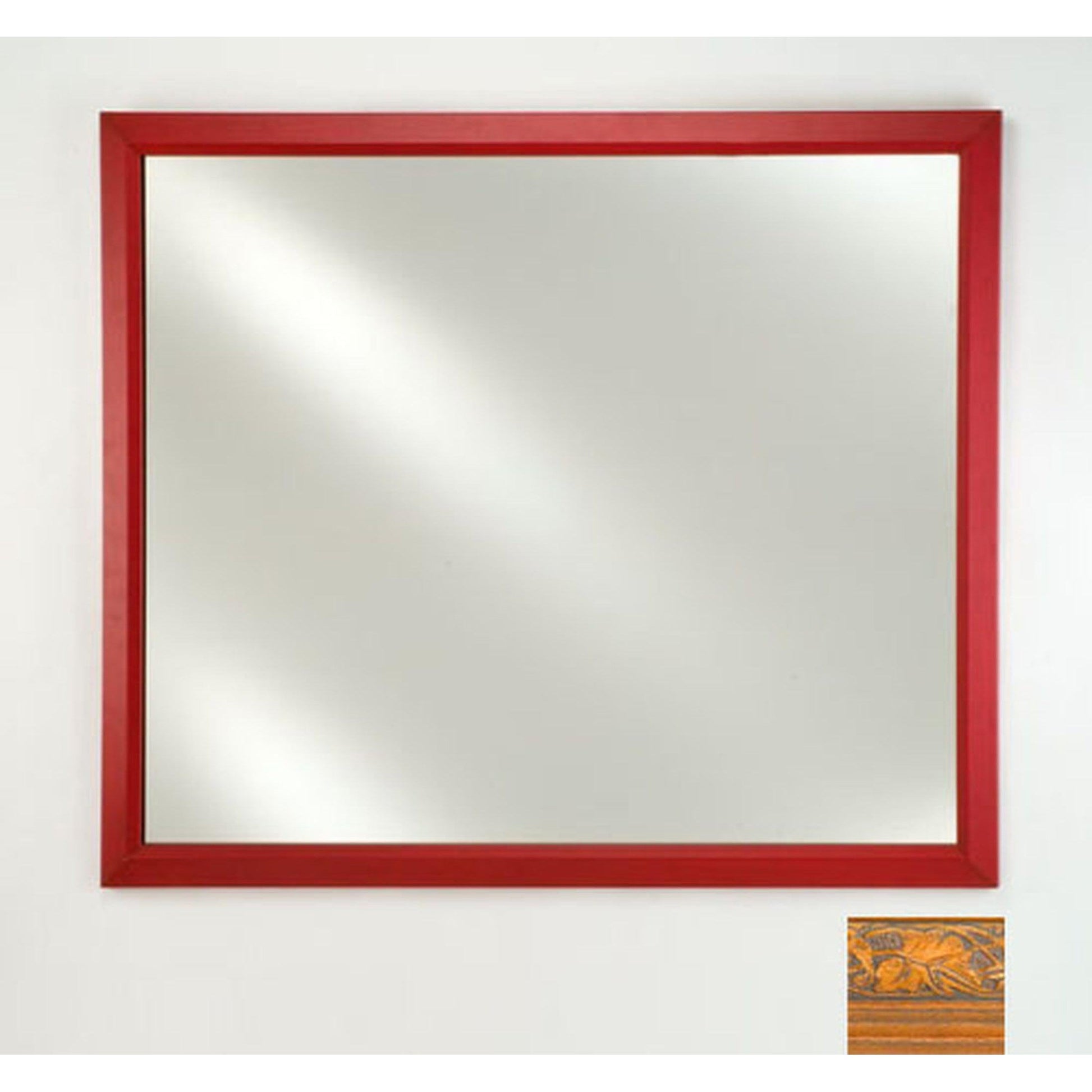 Afina Signature 20" x 26" Parliament Honey Framed Mirror With Plain Edge