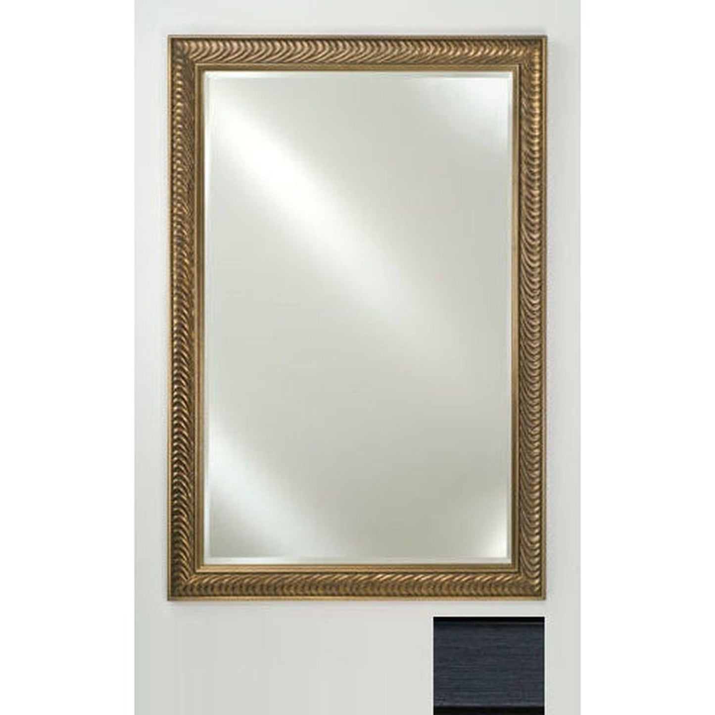 Afina Signature 20" x 26" Soho Brushed Black Framed Mirror With Beveled Edge