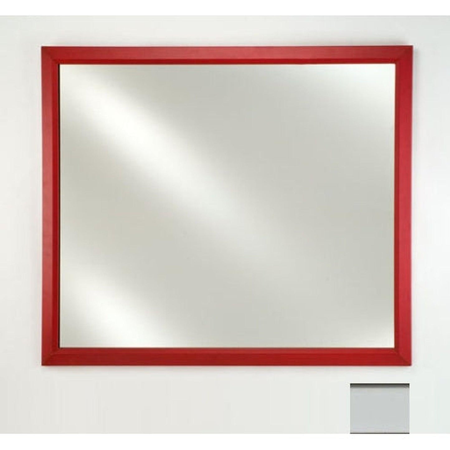 Afina Signature 20" x 26" Soho Satin White Framed Mirror With Plain Edge