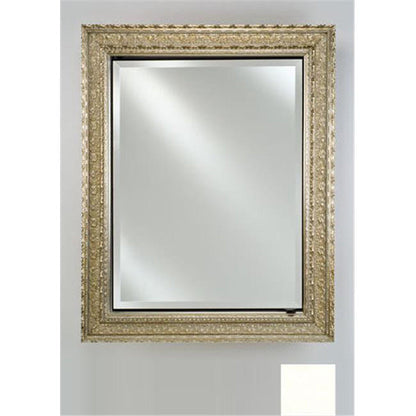 Afina Signature 20" x 30" Colorgrain White Recessed Reversible Hinged Single Door Medicine Cabinet With Beveled Edge Mirror