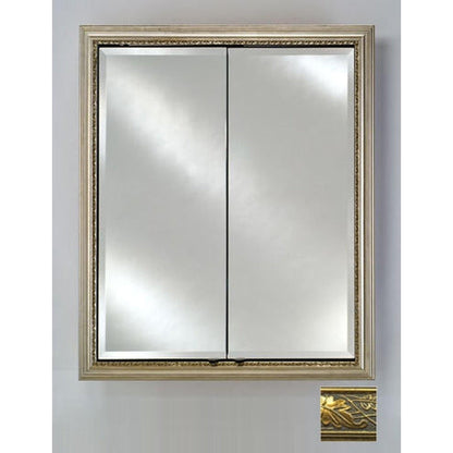 Afina Signature 24" x 30" Aristocrat Antique Gold Recessed Double Door Medicine Cabinet With Beveled Edge Mirror