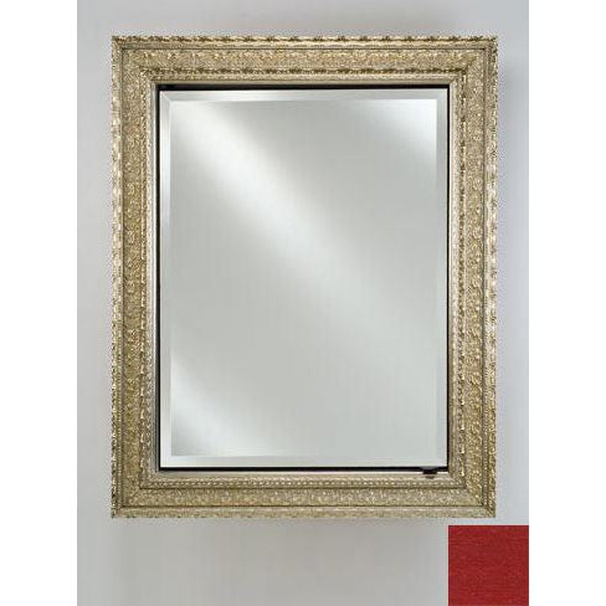Afina Signature 24" x 30" Colorgrain Red Recessed Reversible Hinged Single Door Medicine Cabinet With Beveled Edge Mirror