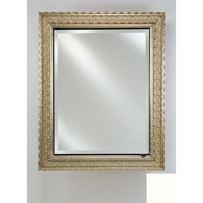 Afina Signature 24" x 30" Colorgrain White Recessed Reversible Hinged Single Door Medicine Cabinet With Beveled Edge Mirror