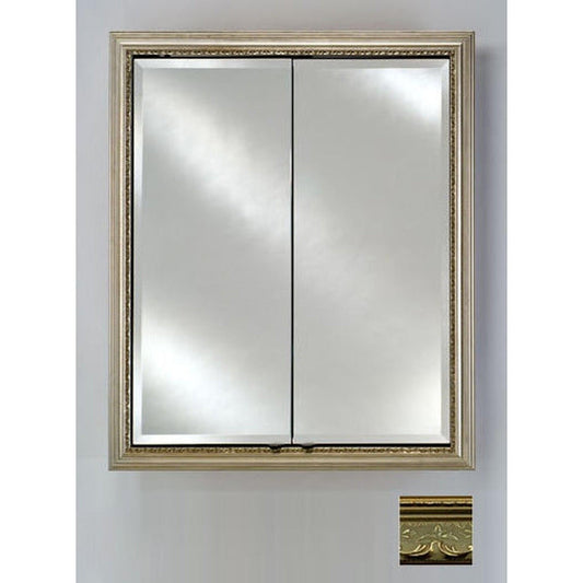 Afina Signature 24" x 30" Majestic Brilliant Gold Recessed Double Door Medicine Cabinet With Beveled Edge Mirror