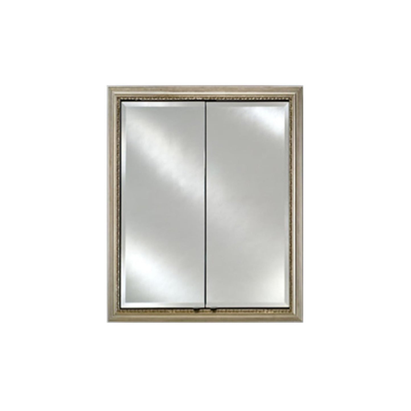 Afina Signature 24" x 30" Polished Glimmer-Scallop Recessed Double Door Medicine Cabinet With Beveled Edge Mirror