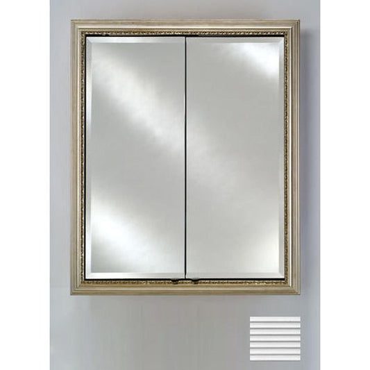 Afina Signature 24" x 30" Soho Fluted Chrome Recessed Double Door Medicine Cabinet With Beveled Edge Mirror