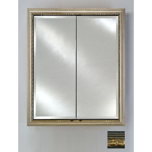 Afina Signature 24" x 30" Tuscany Antique Gold Recessed Double Door Medicine Cabinet With Beveled Edge Mirror