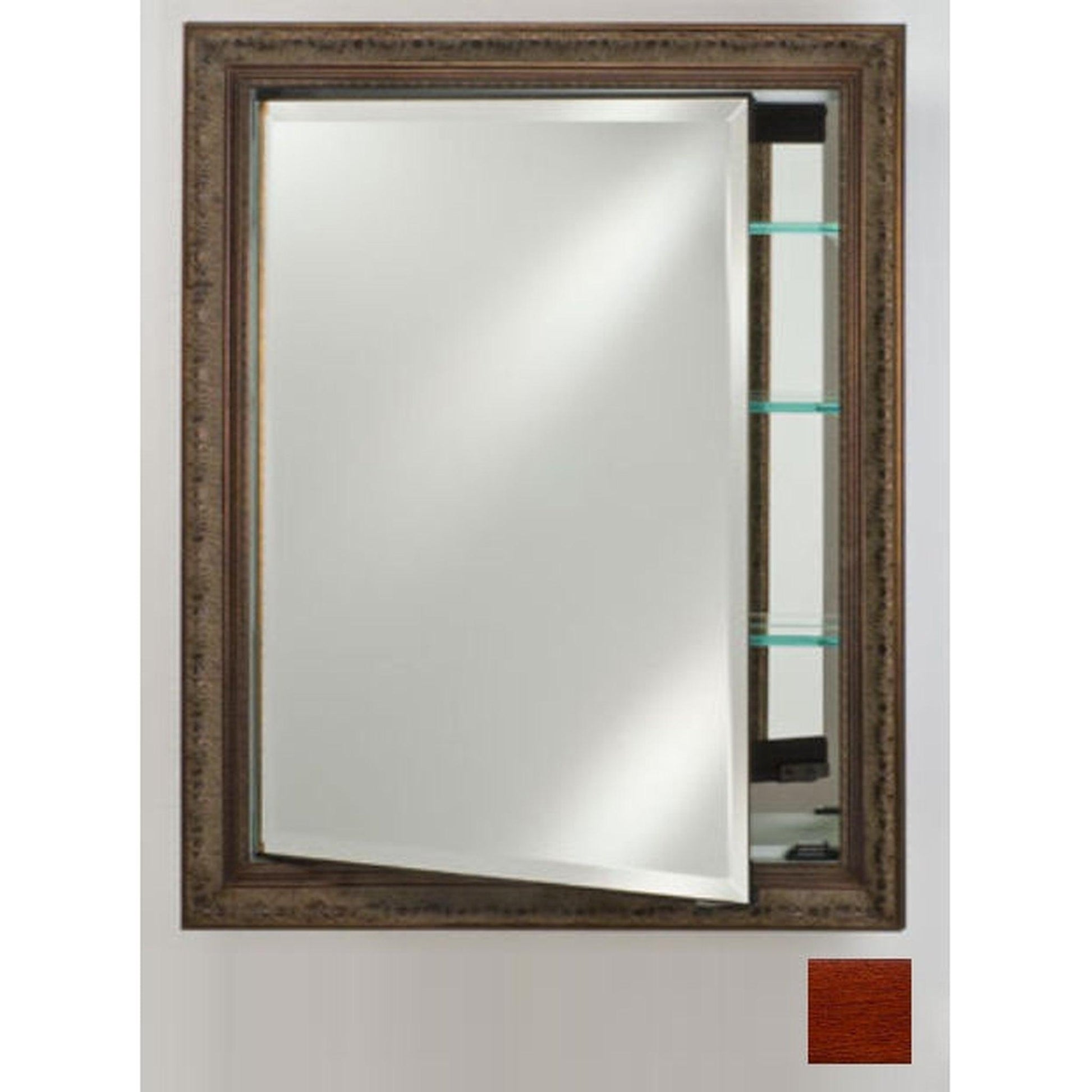 Afina Signature 24" x 36" Arlington Cherry Recessed Reversible Hinged Single Door Medicine Cabinet With Beveled Edge Mirror