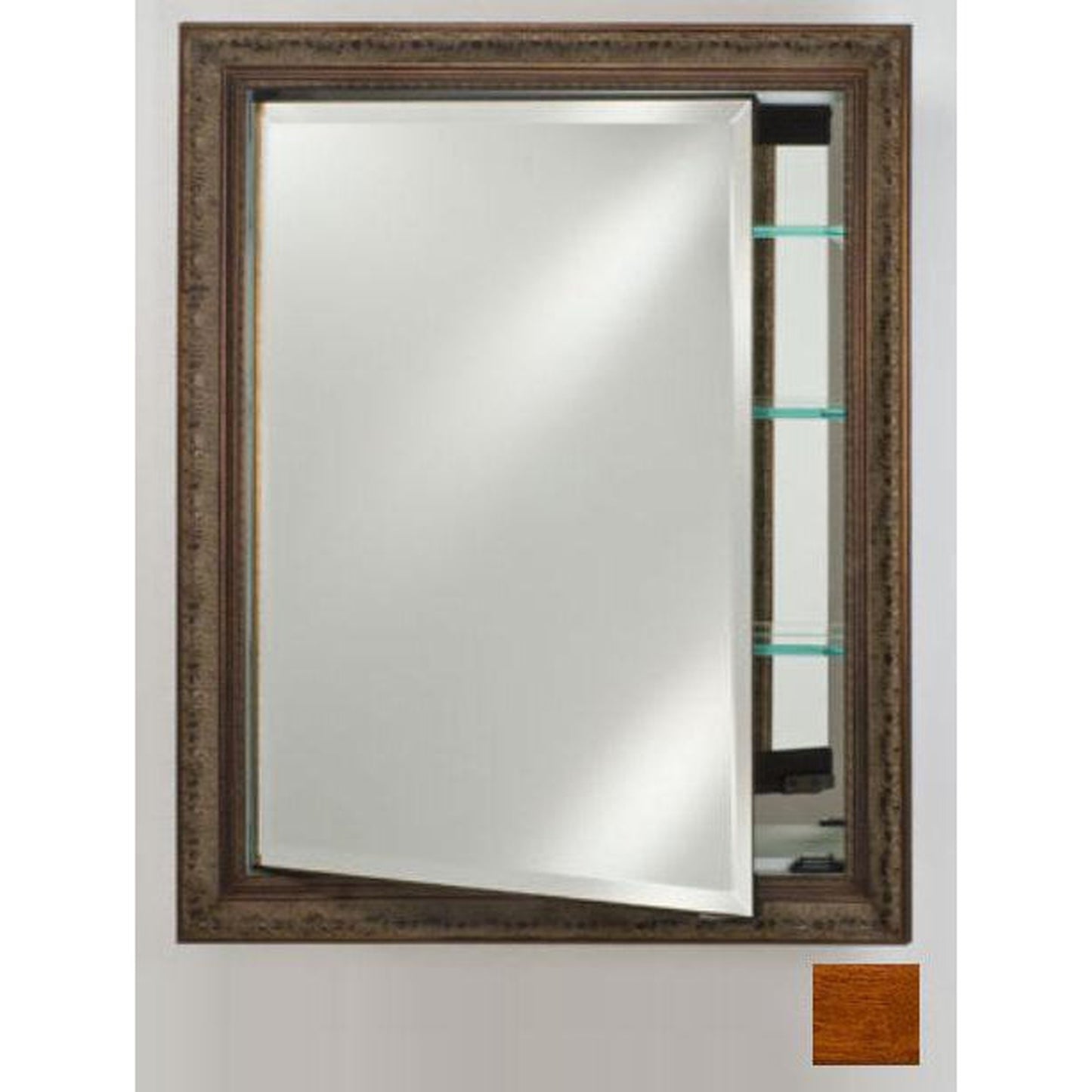 Afina Signature 24" x 36" Arlington Honey Recessed Reversible Hinged Single Door Medicine Cabinet With Beveled Edge Mirror